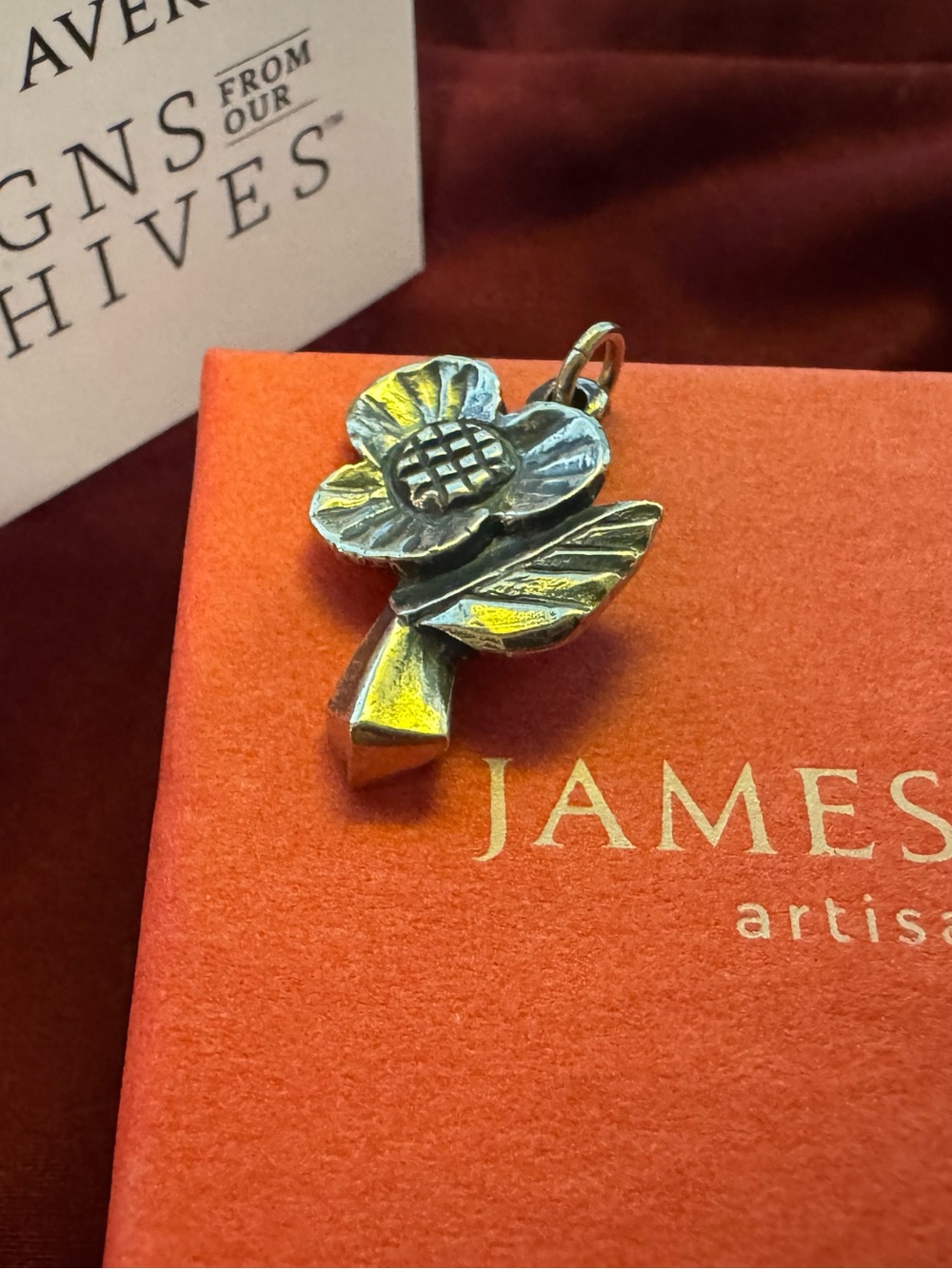 James Avery Retired Silver Archives Design Posey Flower Charm or Pendant New